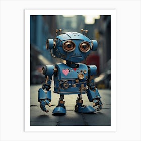 Robot With Heart Art Print