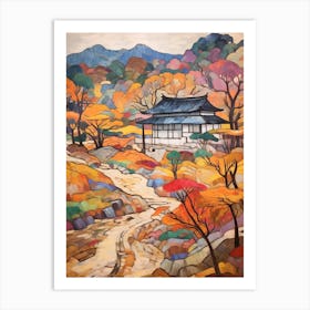 Autumn Gardens Painting Japanese Gardens 1 Art Print