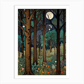 William Morris Forest At Night 12 Art Print