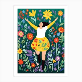 Body Positivity Sunshine Meadows Pastel Illustration 2 Art Print