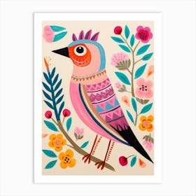 Pink Scandi Lark 1 Art Print