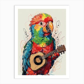 Parrot Playing Guitar Art Print