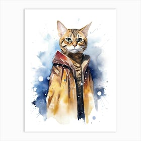 Bengal Cat As A Jedi 1 Art Print