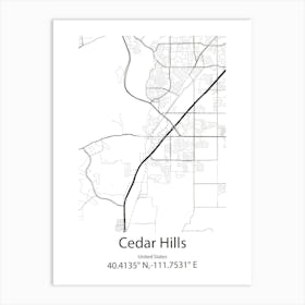 Cedar Hills,United States Minimalist Map 1 Art Print