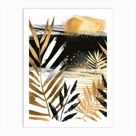 Gold Palm Leaves 3 Art Print