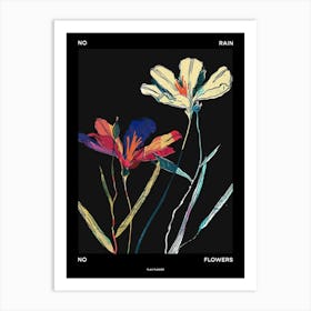 No Rain No Flowers Poster Flax Flower 4 Art Print