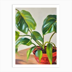 Split Leaf Philodendron 3 Impressionist Painting Art Print