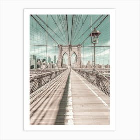 Brooklyn Bridge NYC Urban Vintage Style Art Print