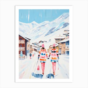 Val D Isere   France, Ski Resort Illustration 3 Art Print