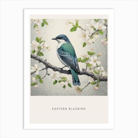 Ohara Koson Inspired Bird Painting Eastern Bluebird 4 Poster Art Print