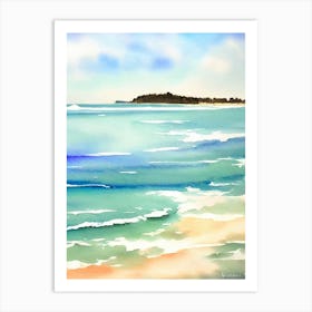 Mermaid Beach, Australia Watercolour Art Print