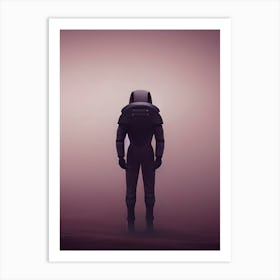 Spacewoman Nasa Astronaut Artistic Minimal Purple Futuristic Science Fiction Alein Planet Art Print