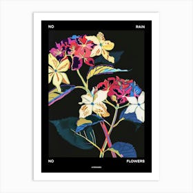 No Rain No Flowers Poster Hydrangea 4 Art Print