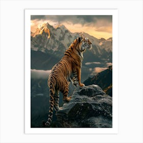 Tiger In The Mountains Art Print