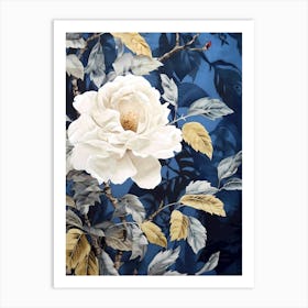 white blue flower Art Print