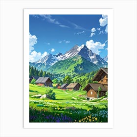 Village In The Mountains 13 Art Print