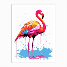 Andy Warhol Style Bird Flamingo 2 Art Print