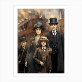 Titanic Family Boarding Oil Painting 2 Art Print