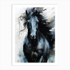Black Horse animal Art Print