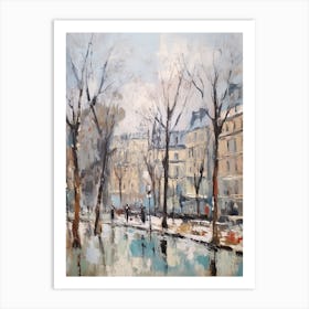 Winter City Park Painting Parc Monceau Paris France 4 Art Print