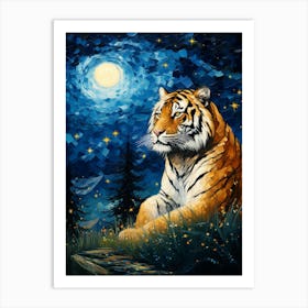 Tiger At Night Art Print