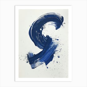 S Blue Strokes Art Print