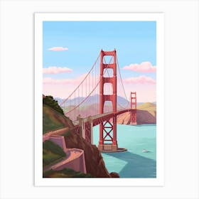 The Golden Gate San Francisco Travel Illustration 3 Art Print