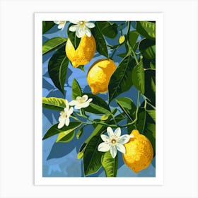 Lemons On A Branch 1 Art Print