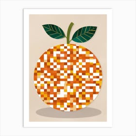 Orange Pixel Art 5 Art Print