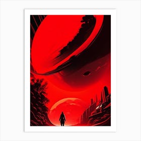 Red Giant Noir Comic Space Art Print