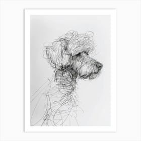 Poodle Dog Charcoal Line 2 Art Print