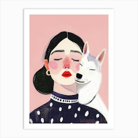 Girl And Her Dog 2 Art Print