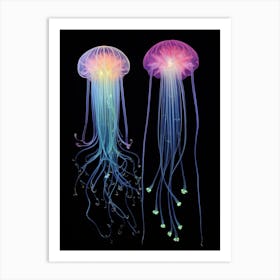 Comb Jellyfish Neon 3 Art Print