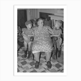 Wife Of Jo Webster With Their Two Sons In Their Farm Home In El Camino District, Tehama County, California By Russell Art Print