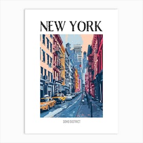Soho District New York Colourful Silkscreen Illustration 3 Poster Art Print