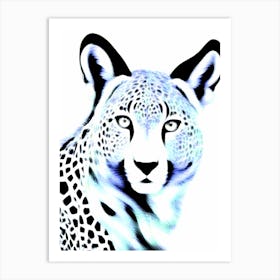 leopard linocut Illustration Art Print