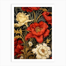 Red And White Flowers 1 Art Print