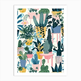 Cactus Pattern 5 Art Print