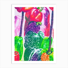 Bell Pepper Risograph Retro Poster vegetable Art Print