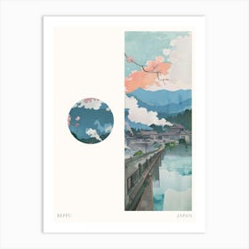Beppu Japan 3 Cut Out Travel Poster Art Print