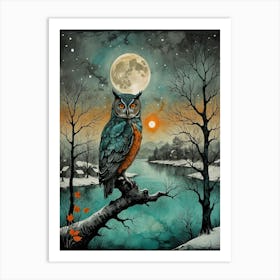 Owl In The Hood 005 Art Print