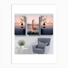 Sunset With A Feather Art Print