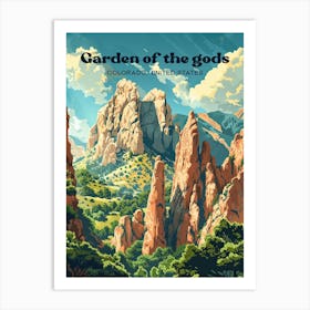 Garden Of The Gods Colorado National Landmark Travel Art Art Print