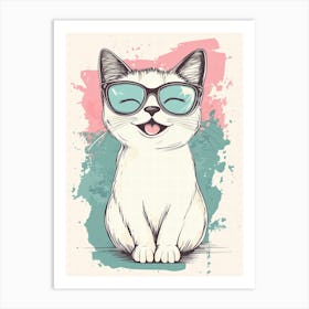 Cute Cat In Sunglasses 5 Art Print