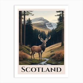 Scotland Deer Art Print