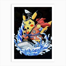 Pokemon Pikachu Anime Poster Art Print
