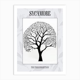 Sycamore Tree Simple Geometric Nature Stencil 21 Poster Art Print