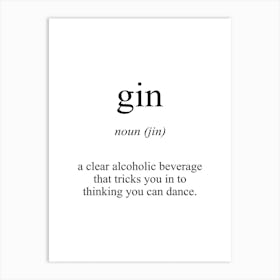 Gin Meaning Art Print