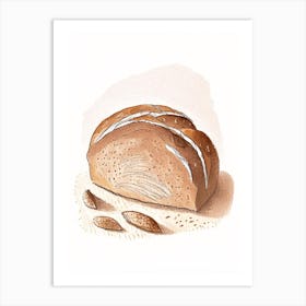 Rye Bread Bakery Product Quentin Blake Illustration Art Print