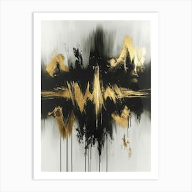 Gold And Black Abstract Painting 122 Art Print